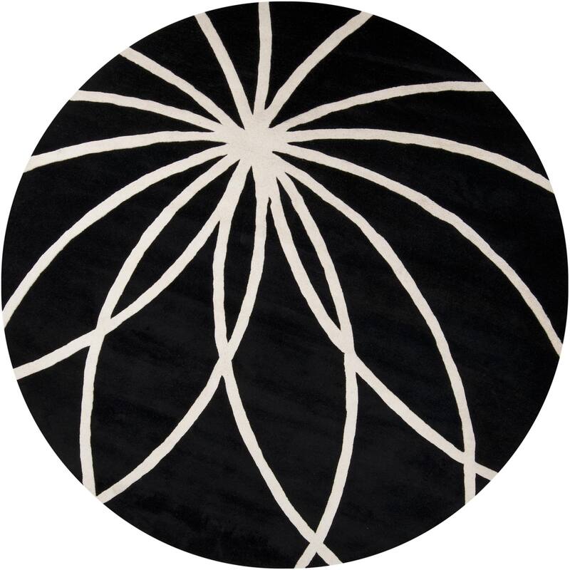 Livabliss Forum Handmade Transitional Wool Area Rug - Black - 8' x 8' Round