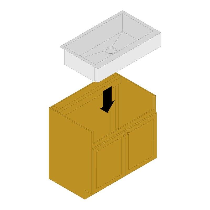 Self-Trimming Apron 33" L x 22" W Farmhouse Kitchen Sink Workstation