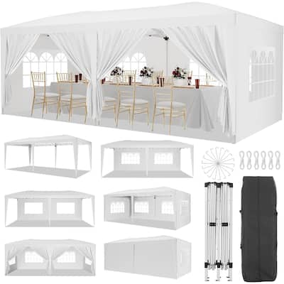 10x20 Pop Up Canopy with 6 Sidewalls UPF 50+