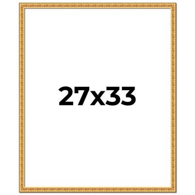 27x33 Frame Gold Real Wood Picture Frame Width 1 inches | Interior