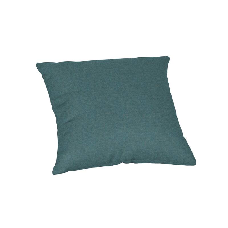 Sunbrella® Solid Fabric 1-Piece Indoor/Outdoor Square Throw Pillow, 15"W x 15"L, Cast Silver - Cast Lagoon