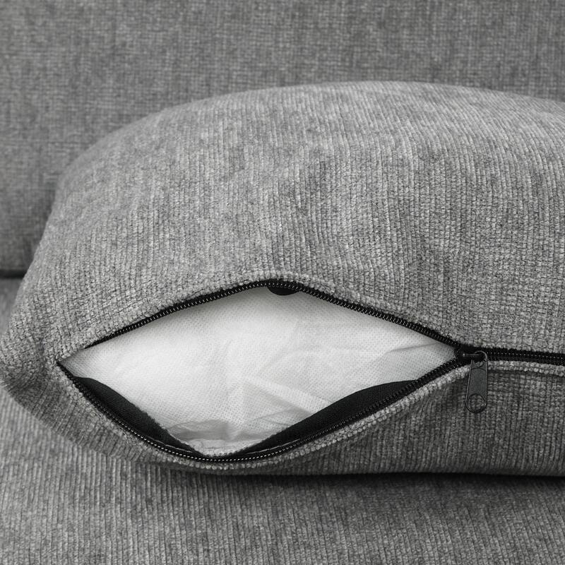 108.7" Gray Chenille Convertible U-shaped Pull-out Sectional Sofa Bed for Living Room