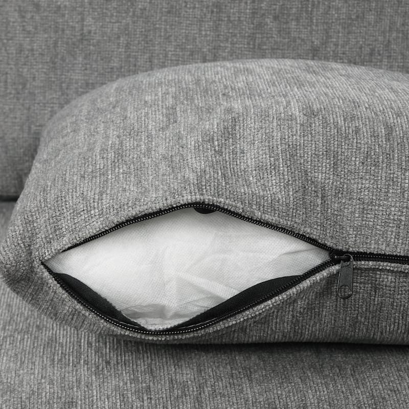 109.1" Chenille Modular Sectional Sofa Bed with Storage Ottoman and USB Ports - L/U-Shaped Convertible Design