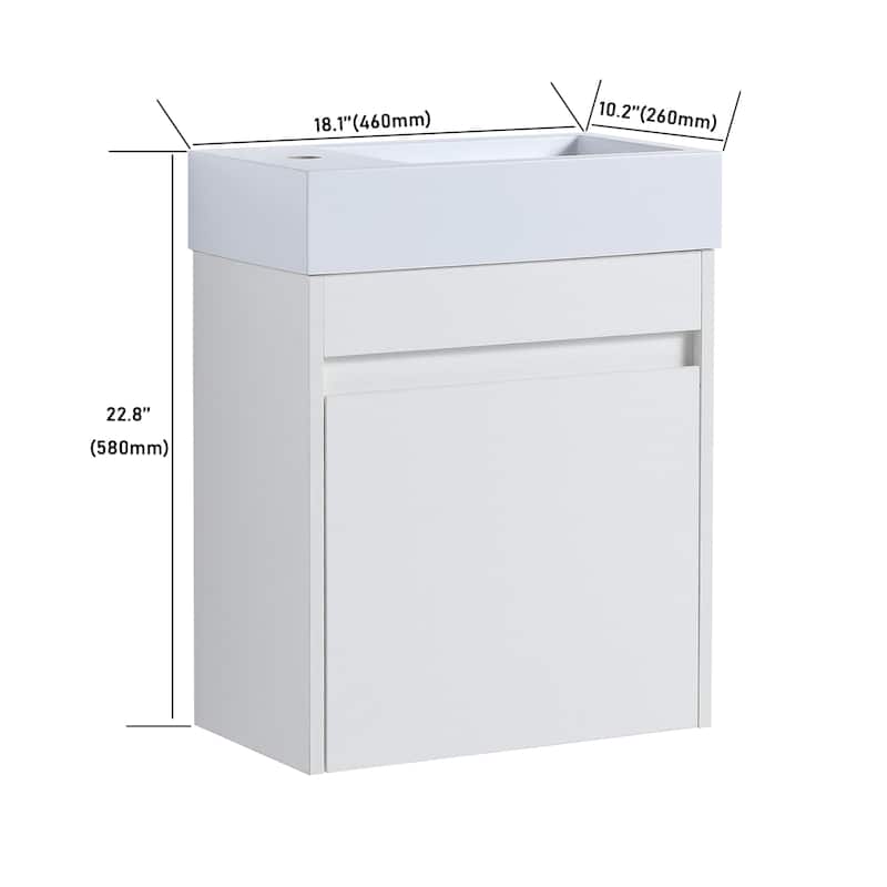 BNK 16/18 Inch Single Sink Bathroom Vanity with Soft Close Door