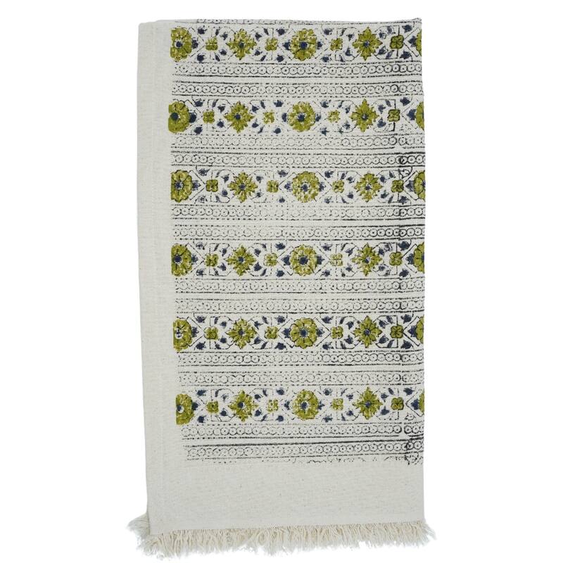 Fabdivine Handmade Floral Block Print Kitchen or Bath Room Hand Towels Home or Office Accent