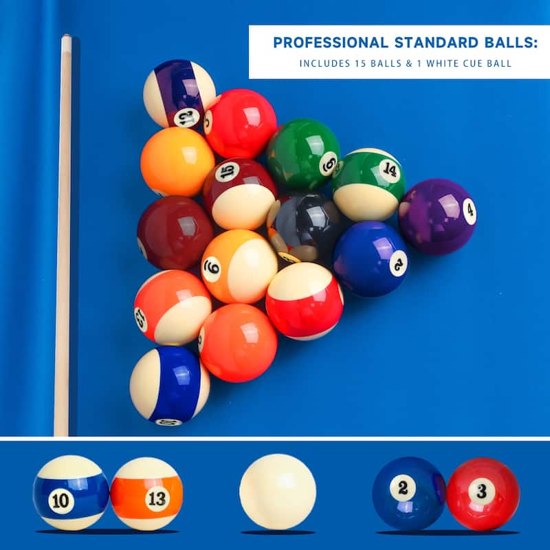 GSE™ 2-1/4" Regulation Size Standard Billiard/Pool Balls Set, Complete 16 Resin Balls - Billiard Pool Table Accessories