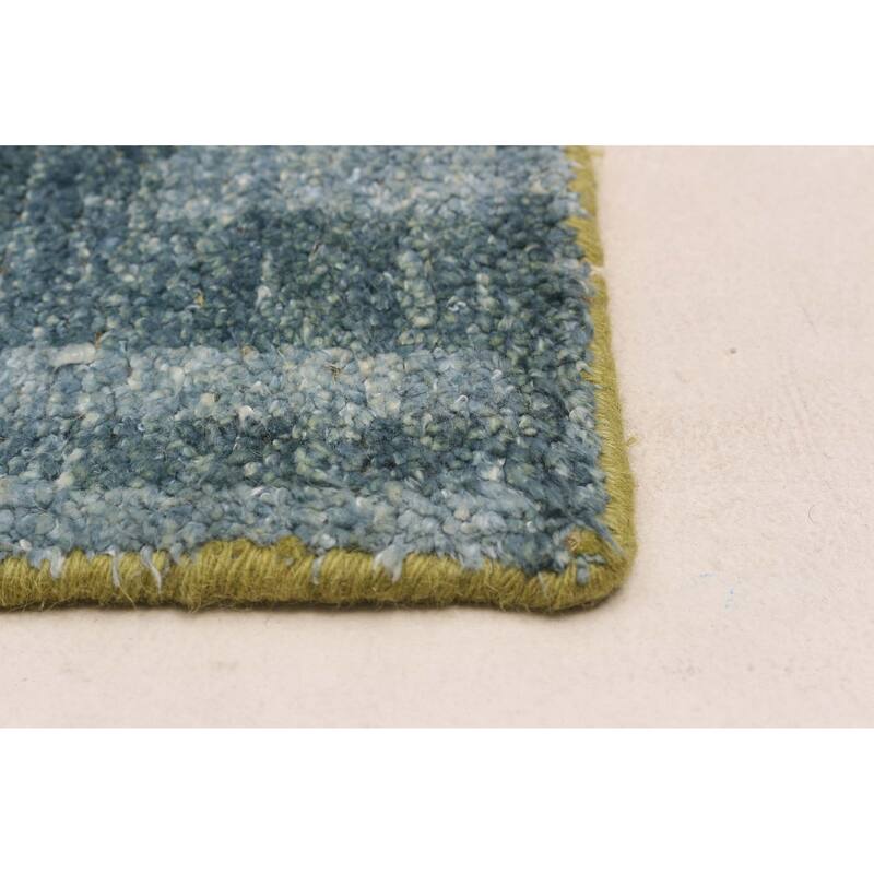 ECARPETGALLERY Hand-knotted Eternity Blue Silk Rug - 8'0 x 9'7
