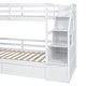 preview thumbnail 8 of 27, All-in-one Twin over Twin Bunk Bed with Slide, Storage Staircase, Side Desk with Drawers and Shelves, Storage Drawers Underneath