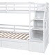 preview thumbnail 22 of 32, Gray Twin Over Twin Bunk Bed with Slide, Drawers, Storage, and Desk for Kids