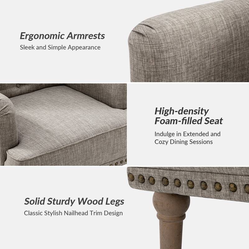 Geltrude Classic Upholstered Accent Arm Chair with Button Tufted Back by HULALA HOME