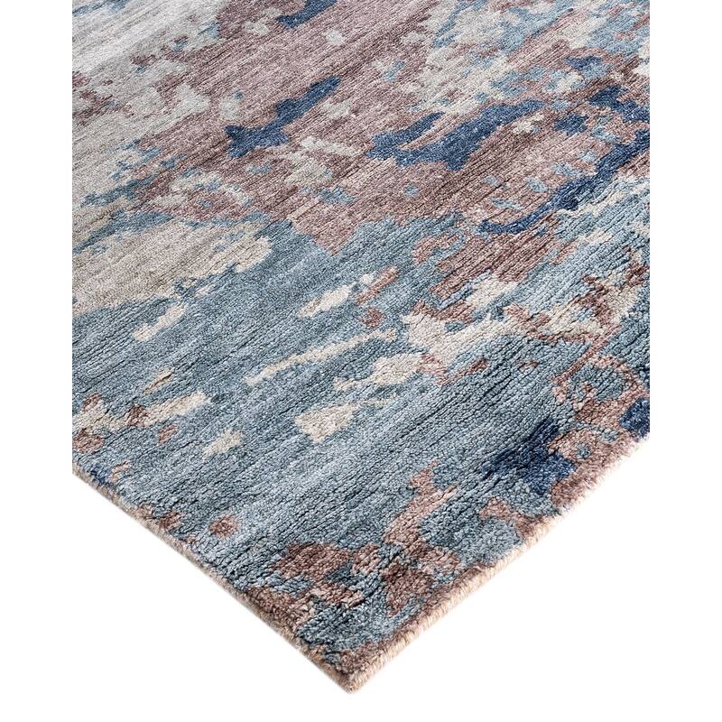 Ikat One-of-a-Kind Hand-Knotted Area Rug, Light Gray - 8' 1" x 10' 2"