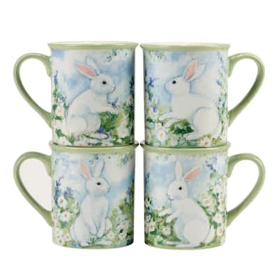 Certified International Easter Morning 18 oz. Mugs, Set of 4