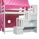 preview thumbnail 35 of 35, Full Pine Loft Bed with Staircase, Slide, Tent, Tower, and Guardrail