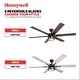 preview thumbnail 4 of 15, 56" Honeywell Kaliza Expresso Bronze Modern LED Ceiling Fan with Light & Remote - 56-inch