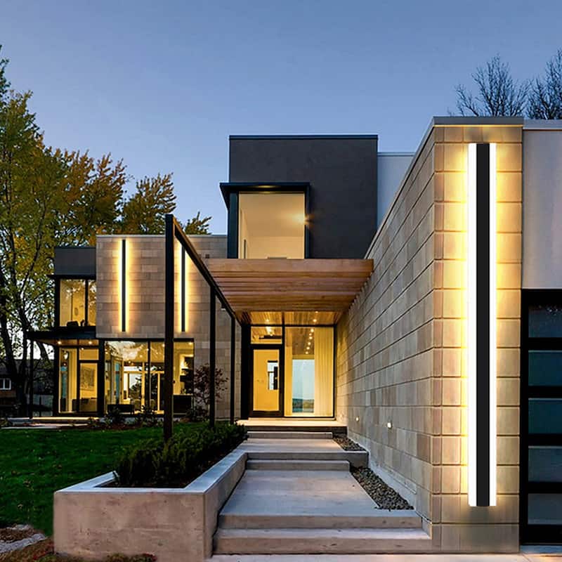 Outdoor Linear Integrated LED Hardwired Wall Sconce Light Fixture
