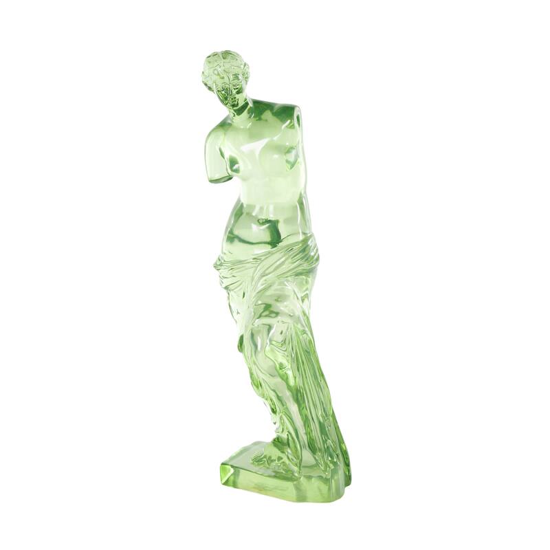 Resin Tinted Woman Decorative Sculpture - Light Blue or Orange or Green