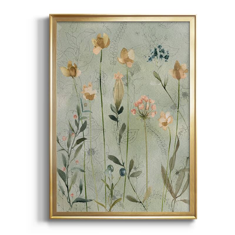 Botanical Sketchbook Premium Framed Print - Ready to Hang - 30.5X42.5 - Gold