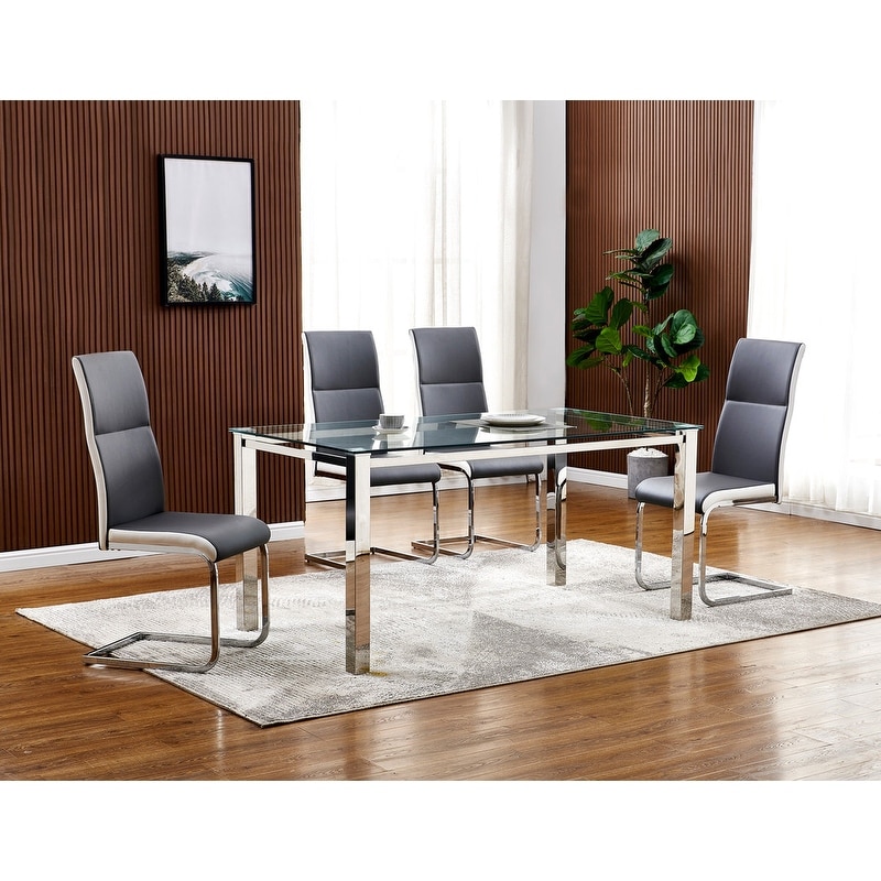 Best Master Furniture 5 Pieces Rectangular 63 Inches Dining Set