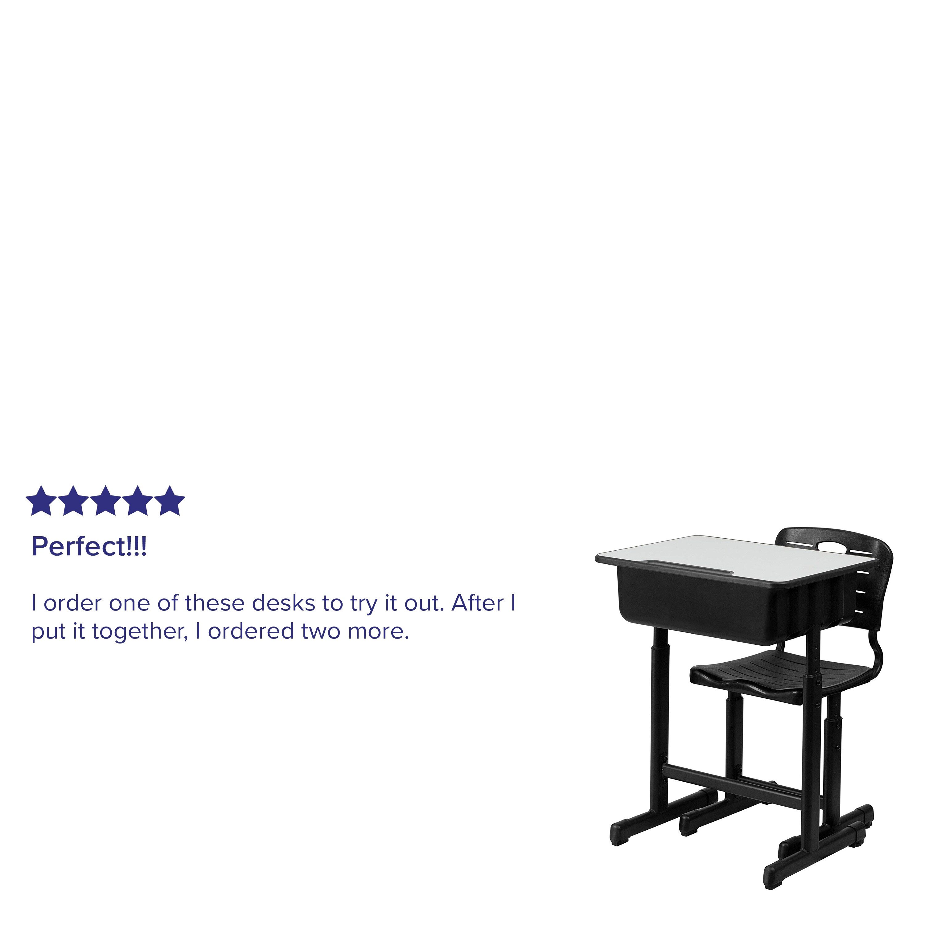 Adjustable Height Student Desk And Chair With Pedestal Frame 23 63 W X 17 75 D X 28 25 31 50 H On Sale Overstock 10677719