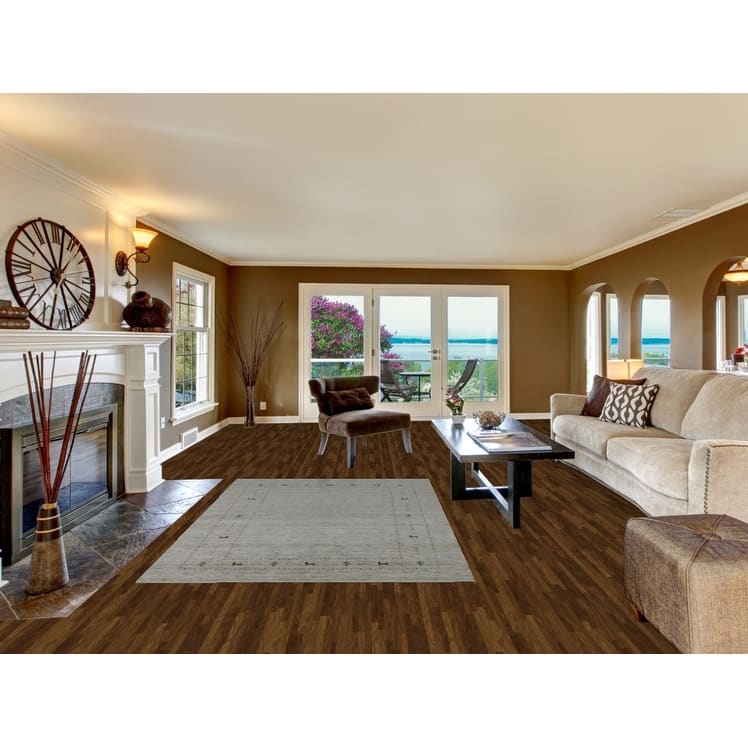 Gabbeh Indian Rug Hand-Knotted Tribal Beige Modern Wool Carpet - 5'1" x 7'10"