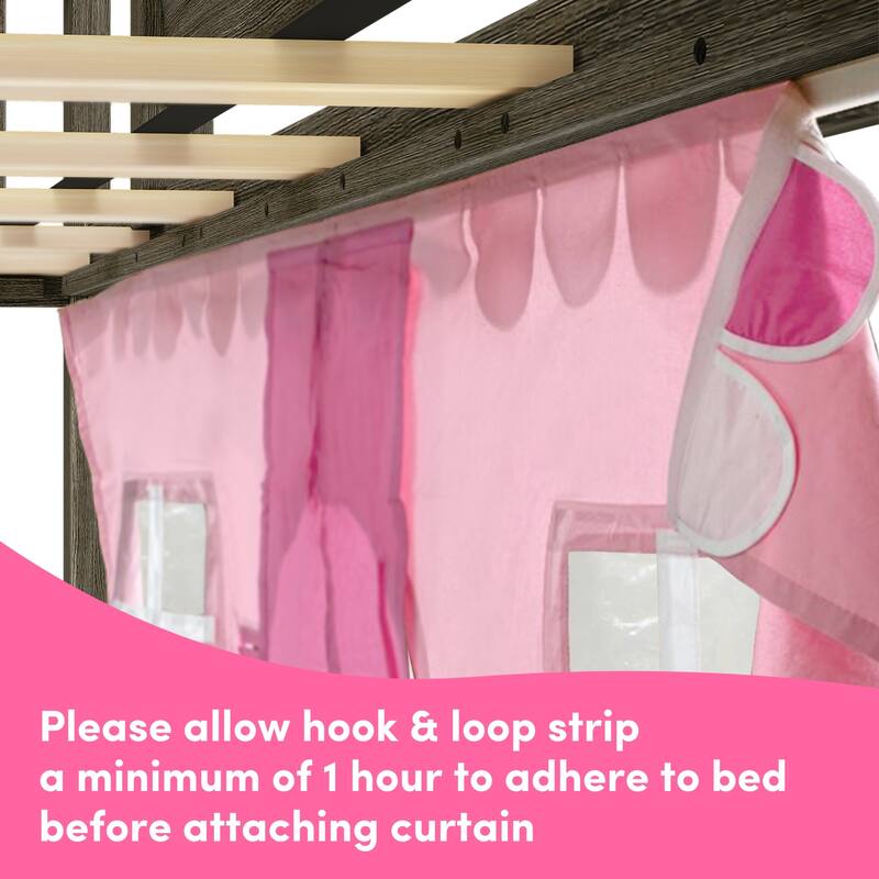 Max and Lily Classic Twin-Size Low Loft with Easy Slide and Curtain