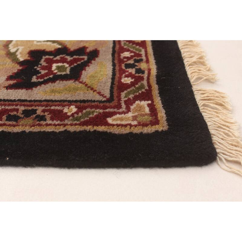 ECARPETGALLERY Hand-knotted Finest Agra Jaipur Black Wool Rug - 8'6 x 11'6