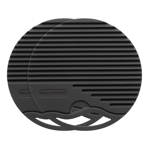 8in 2 Pcs Silicone Trivet Mat, Round Trivets for Hot Pots and Pans