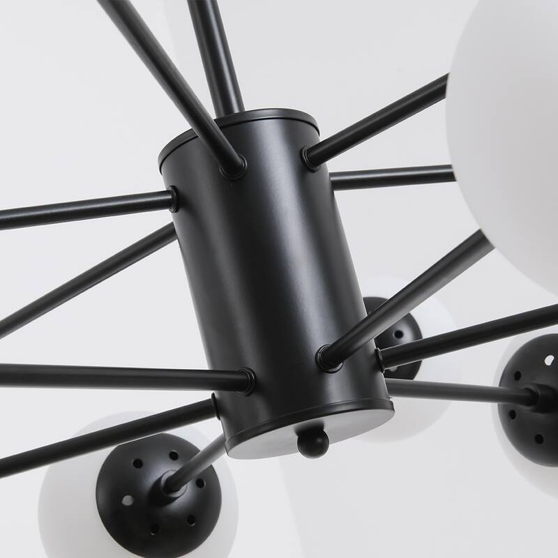 Matte Black 12-light Sputnik Chandelier