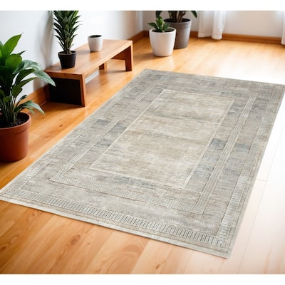 Fagoy Power Loomed Geometric Modern Non Skid Stain Resistant Area Rug By HomeRoots - 71' X '47' X '0.39