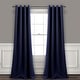 preview thumbnail 1 of 2, Lush Decor Insulated Grommet Blackout Curtain Panel Pair 52"W x 120"L - Navy