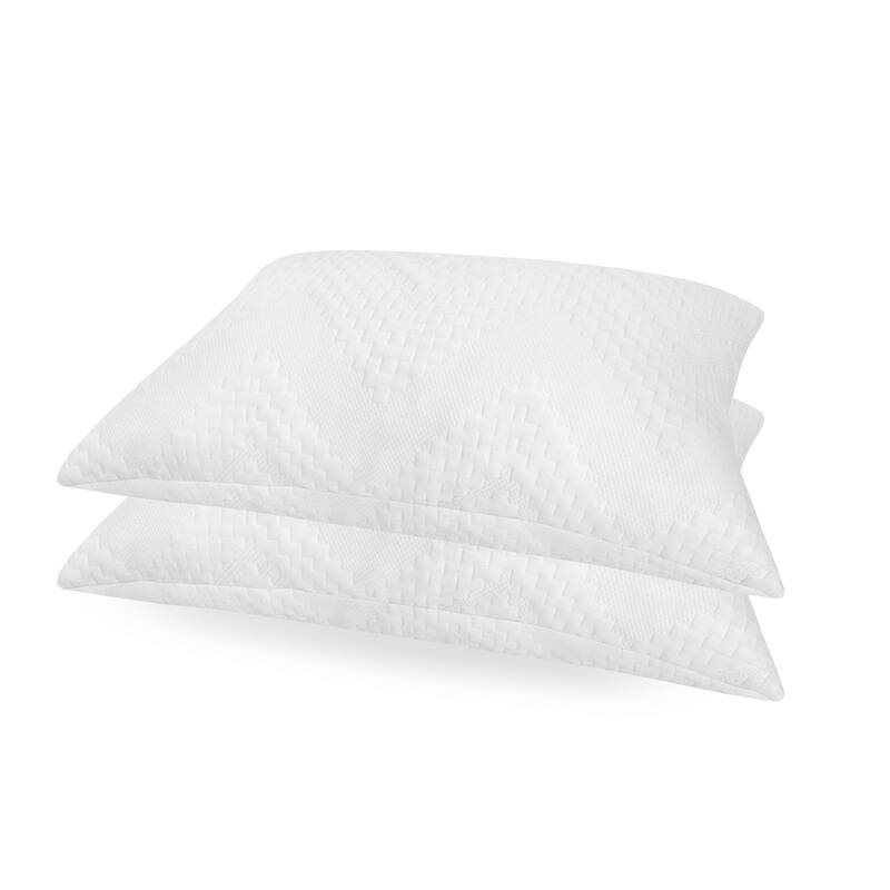 Bodipedic Classics Custom Comfort Memory Foam Cluster Bed Pillow - White