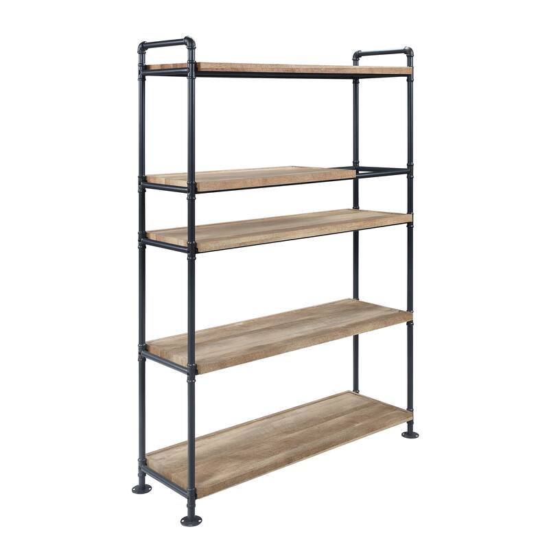 Brantley Oak & Sandy Black Finish Bookshelf - Oak
