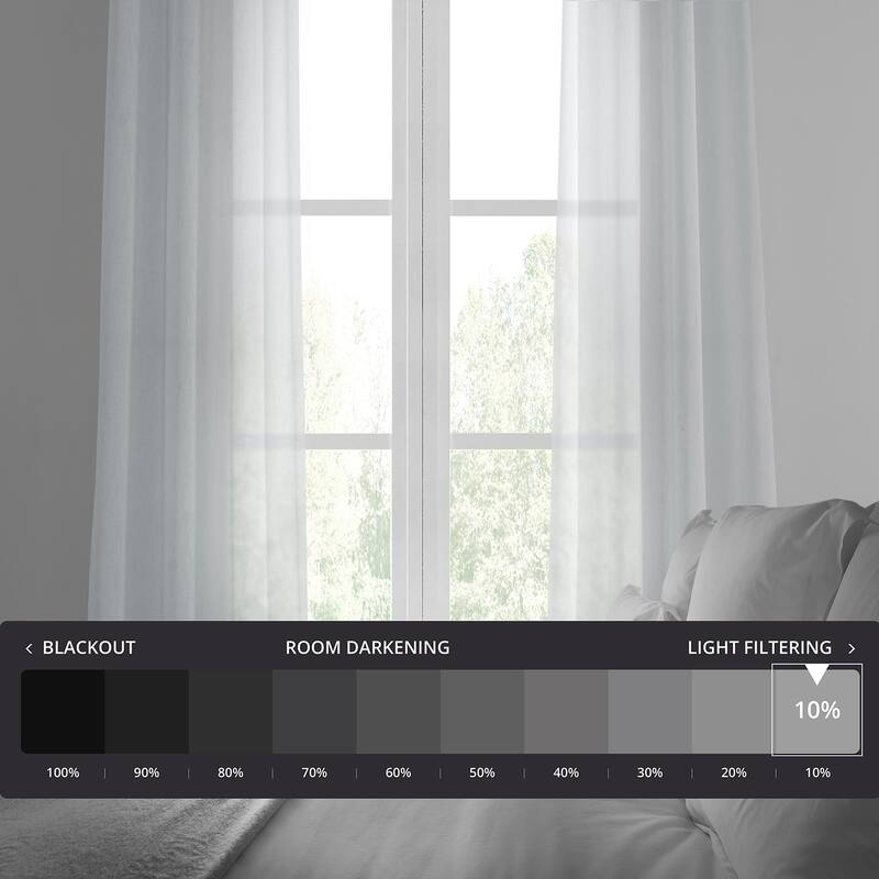 Exclusive Fabrics Grommet Solid Faux-linen Sheer Curtain (1 Panel)