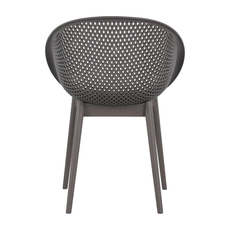 2-Pack Modern Lounge Chairs - Indoor/Outdoor All-Weather PP Plastic, Lightweight & Stackable for Patio, Beach, Living Room