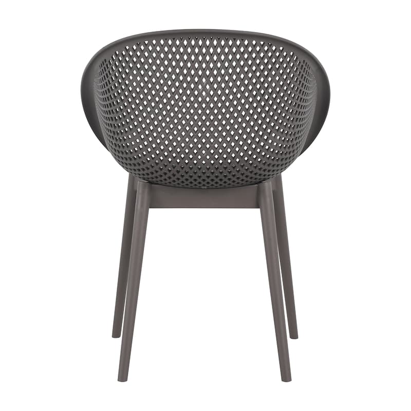 2-Pack Modern Lounge Chairs - Indoor/Outdoor All-Weather PP Plastic, Lightweight & Stackable