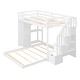 preview thumbnail 8 of 30, Elegant & Simple Twin over Full Bunk Bed with 3-layer Shelves, Drawers and Storage Stairs, Study, Health and Comfort, White