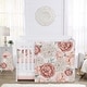 preview thumbnail 1 of 4, Blush Pink Boho Shabby Chic Floral Girl Sweet Jojo Designs 6p Crib Bedding +BreathableBaby Breathable Mesh Liner