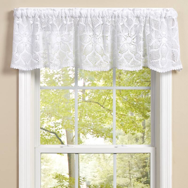 Park Designs Kadia Crochet Lace Valance 60” x 14” - 60" X 14"