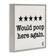 preview thumbnail 12 of 23, Stupell Bathroom Rating Five Starts Would Poop Here Again Black Framed Art, 12x12, Proudly Made in USA