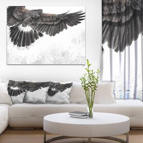 Designart "Low-flying Eagle Illustration" Animal Digital Art Canvas Print