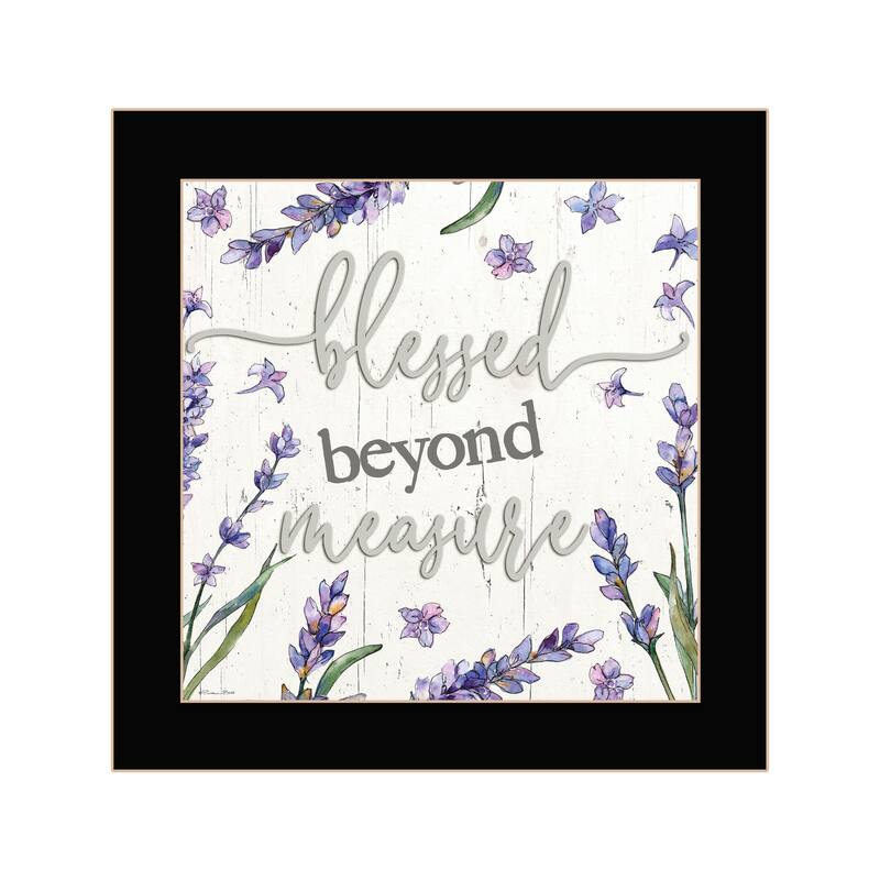 TrendyDecor4U Contemporary "Blessed Beyond Measure" Framed Print Wall Art - Black