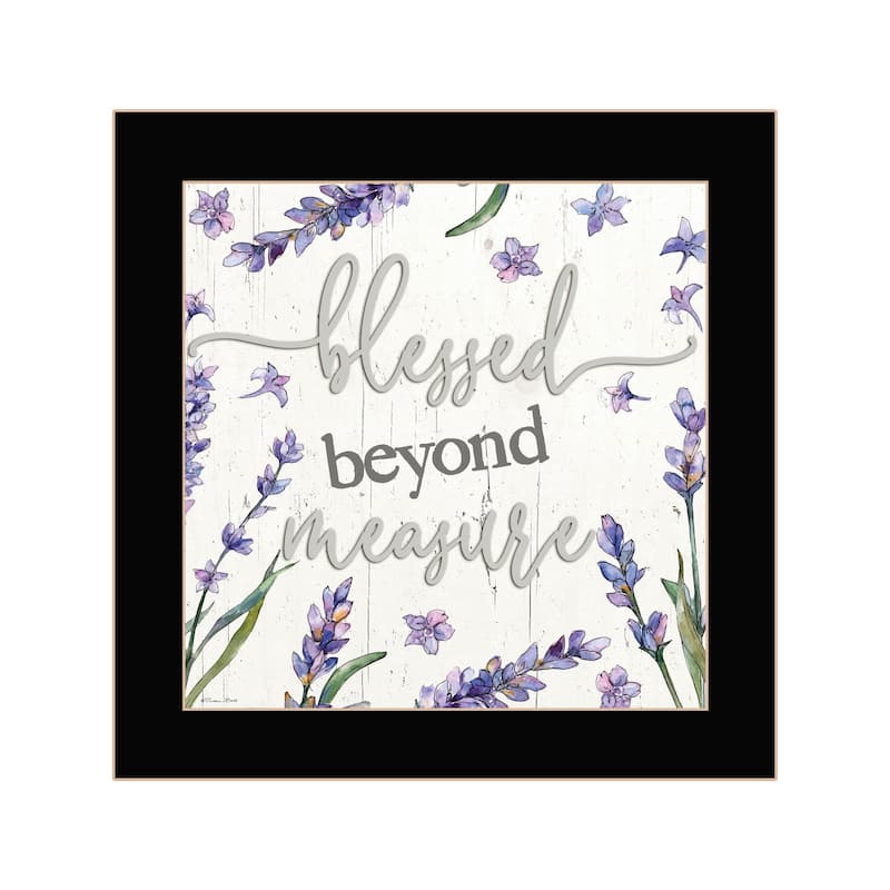 TrendyDecor4U Contemporary "Blessed Beyond Measure" Framed Print Wall Art - Black