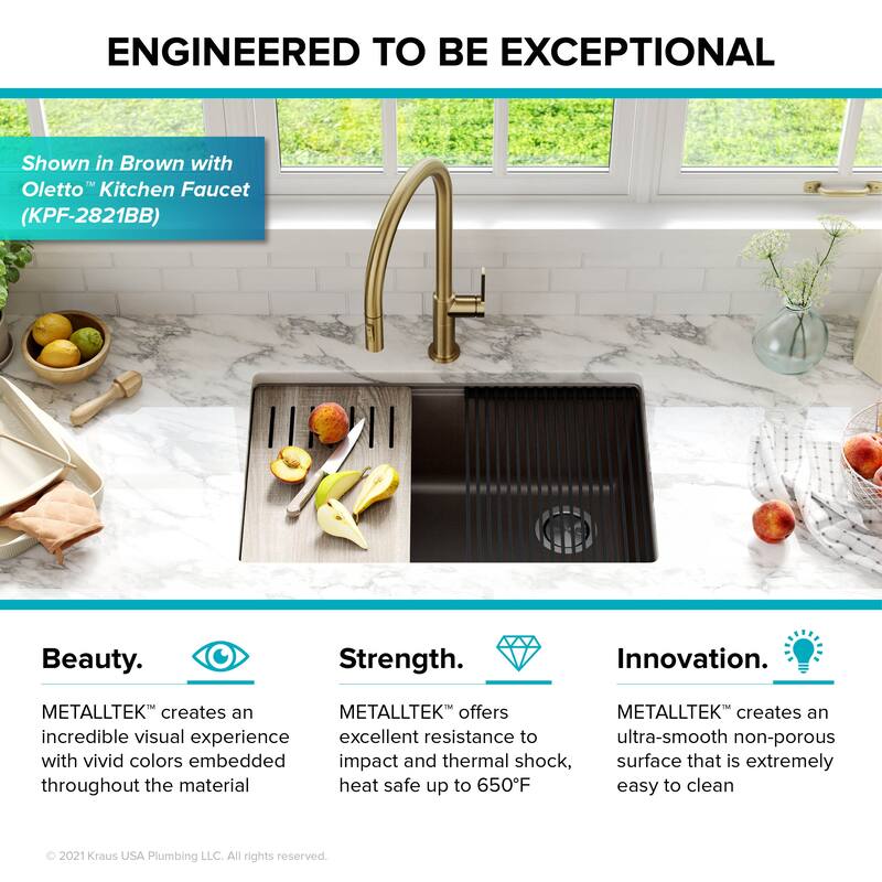 KRAUS Bellucci Workstation Undermount Granite Composite Kitchen Sink