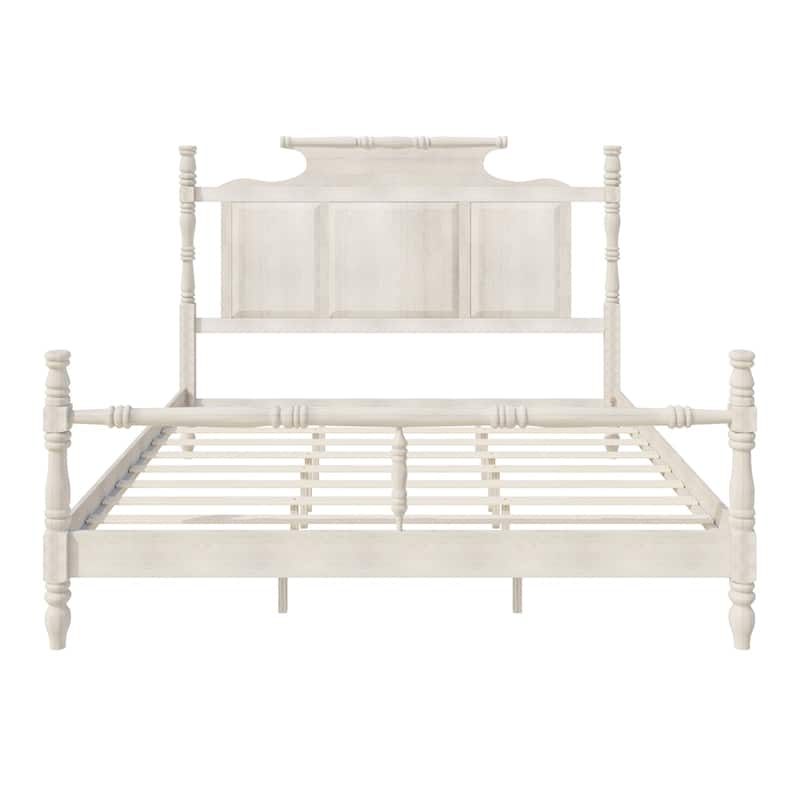 Modern Wood Four Poster Platform Bed