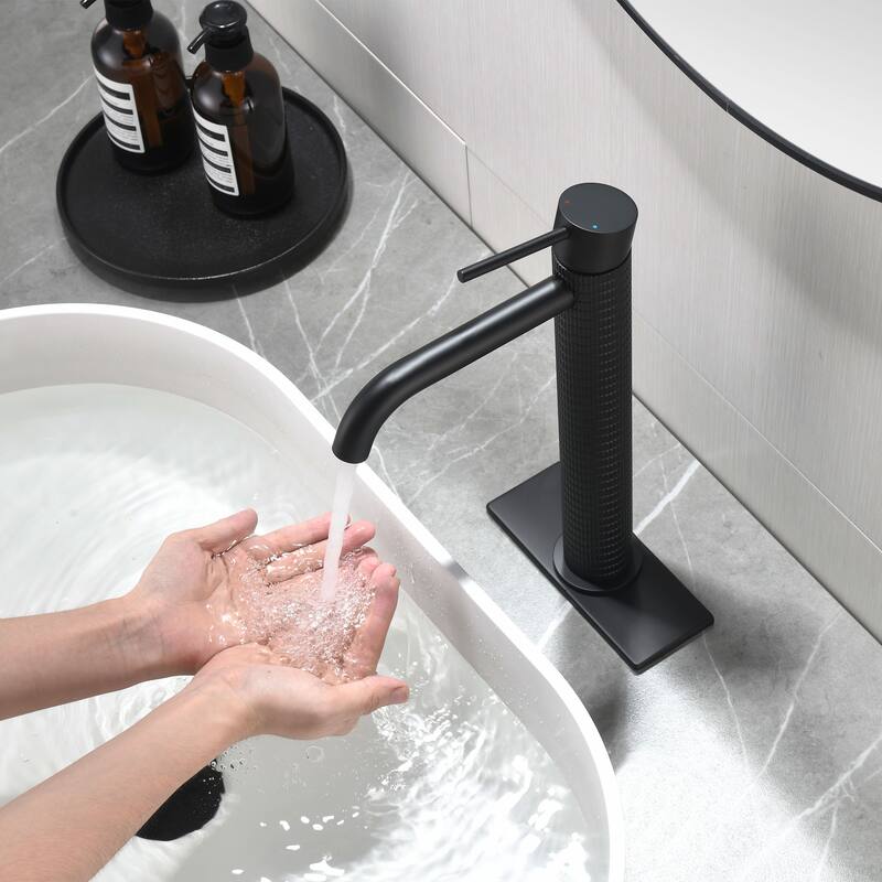 11.8"H Solid Brass Single-handle Bathroom Sink Faucet