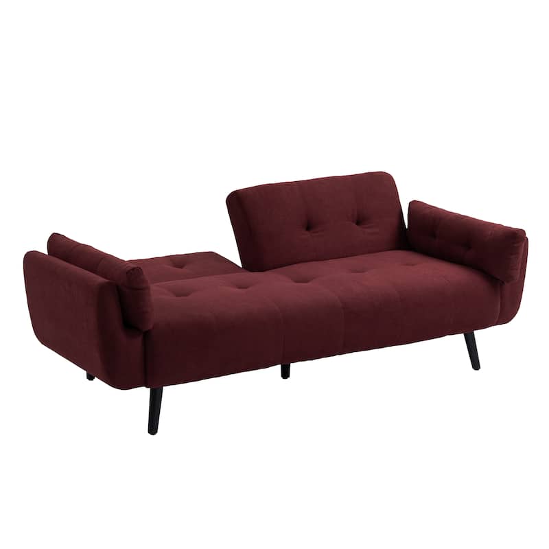 2Set Adjustable Backrest Convertible Futon Sleeper Couch