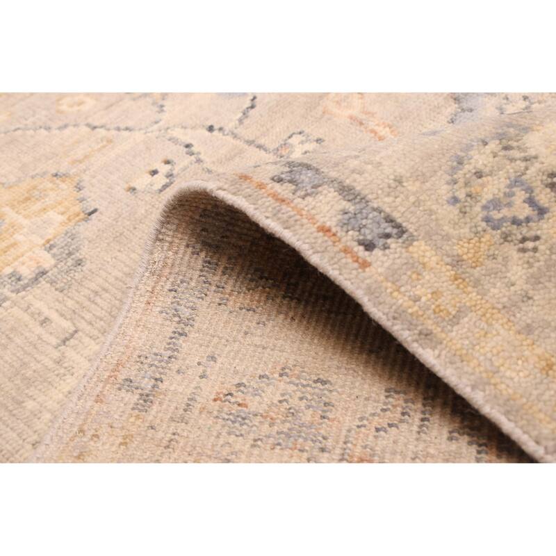 ECARPETGALLERY Hand-knotted Modern Oushak Light Grey Wool Rug - 5'8 x 8'6