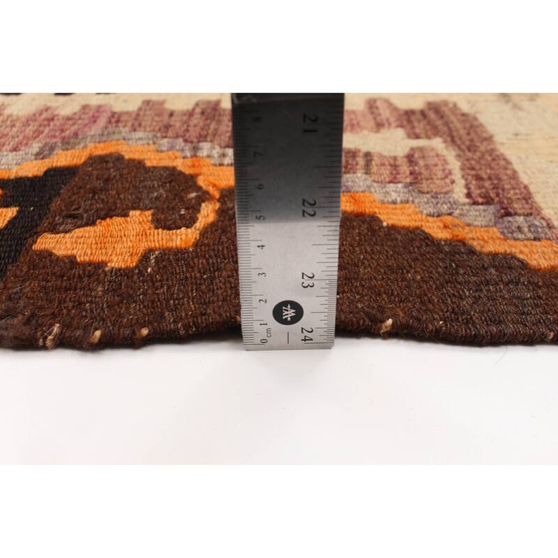 ECARPETGALLERY Flat-Weave Sivas Brown Wool Kilim - 6'3 x 6'9
