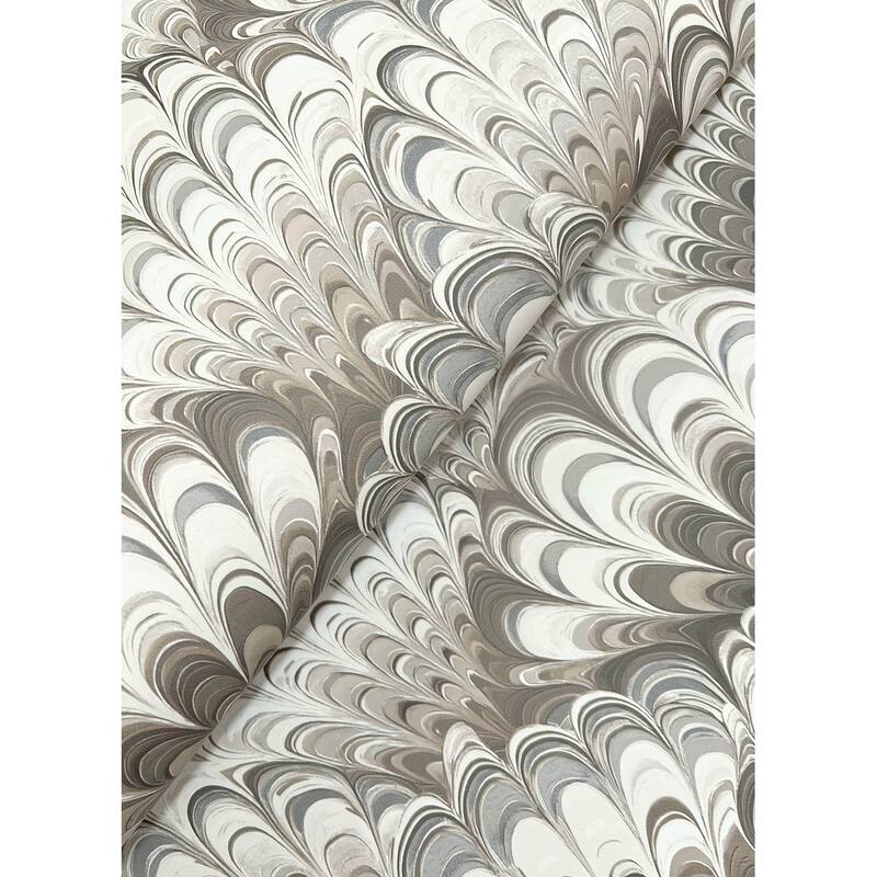 A-Street Prints Octavia Neutral Marbled Ink Wallpaper