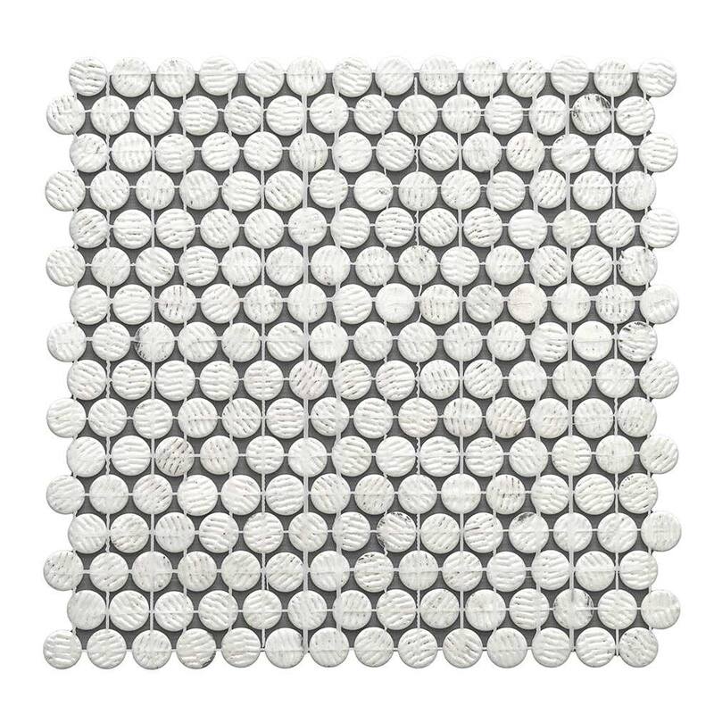 The Tile Life Eterna Penny 12x12 Round Glass Mosaic Floor, Wall & Backsplash Tile